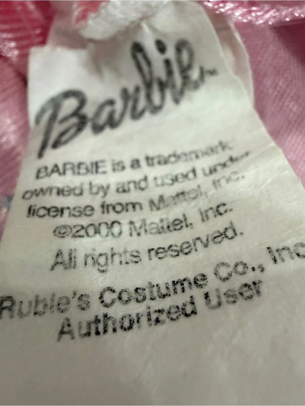 Barbie Girls Pink Sparkle Dress with Feather Trim. Sz M